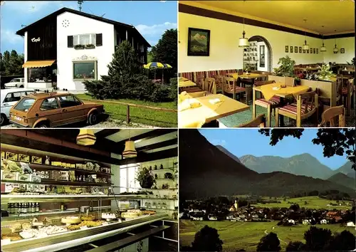 Ak Ohlstadt in Oberbayern, Konditorei Café Haller, Schwaigangerstraße 34