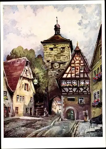 Künstler Ak Schoeflein, M., Rothenburg ob der Tauber Mittelfranken, Siebersturm