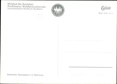 Ak Mettmann in Nordrhein Westfalen, Altersheim Neandertal e. V.