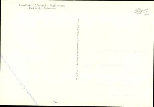 Ak Waldenburg in Württemberg, Landheim Hohebuch, Speiseraum