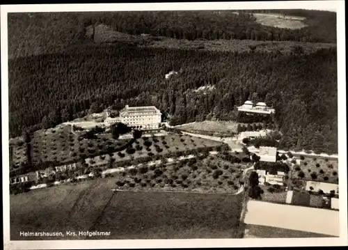 Ak Helmarshausen Bad Karlshafen in Hessen, Waldsanatorium, Fliegeraufnahme