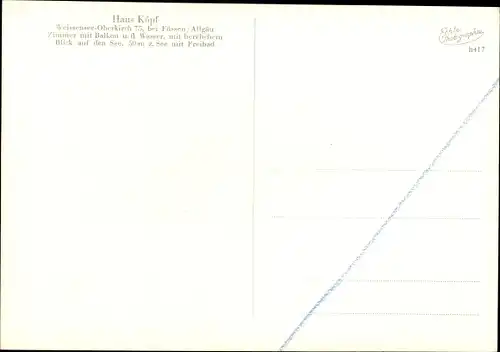 Ak Oberkirch Weißensee Füssen im Ostallgäu, Haus Köpf, Seeblick