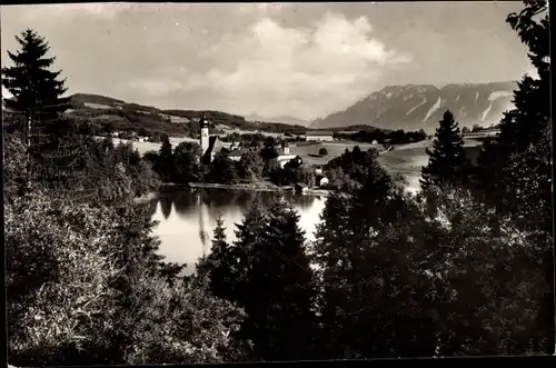 Ak Höglwörth Anger im Rupertiwinkel Oberbayern, Panorama, Untersberg