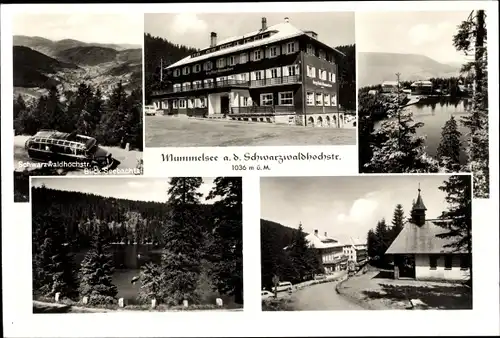 Ak Mummelsee Seebach im Schwarzwald Baden, Berghotel Mummelsee, Schwarzwaldhochstraße, Bus