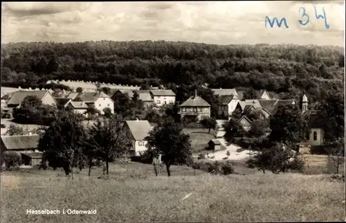 Ak Hesselbach Oberzent im Odenwald, Panorama, Gasthaus Drei Lilien