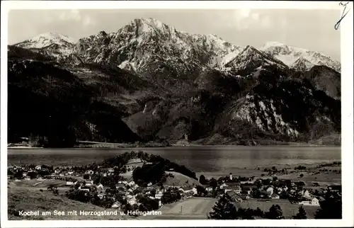 Ak Kochel am See Oberbayern, Panorama, Herzogstand, Heimgarten