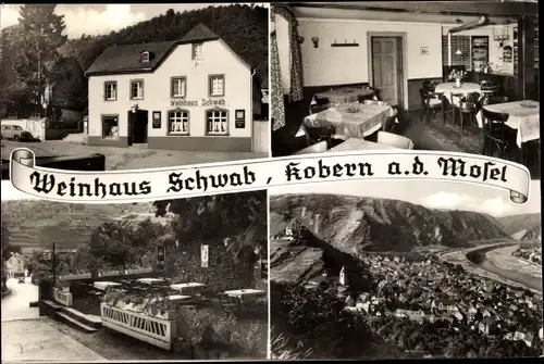 Ak Cobern Kobern Gondorf an der Mosel, Weinhaus Schwab, Obermarkstraße 97, Panorama