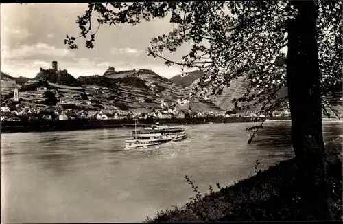 Ak Cobern Kobern Gondorf an der Mosel, Panorama, Dampfer