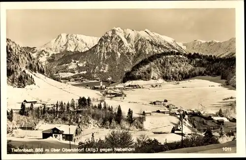 Ak Tiefenbach Oberstdorf im Oberallgäu, Winterpanorama, Nebelhorn