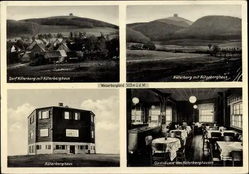 Ak Köterberg Lügde im Weserbergland, Köterberghaus, Gasthof, Speisesaal