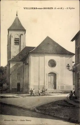 Ak Villiers sur Morin Seine et Marne, L'Eglise