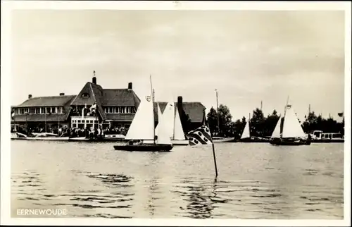 Ak Eernewoude Friesland Niederlande, Hotel Princenhof, Segelboote