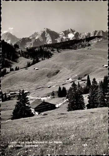 Ak Lofer in Salzburg, Loferer Alpe, Haus Gertraud in der Sonne, Loferer Steinberge