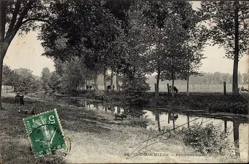 Ak Coulommiers Seine et Marne, Promenade du bord d'Eau