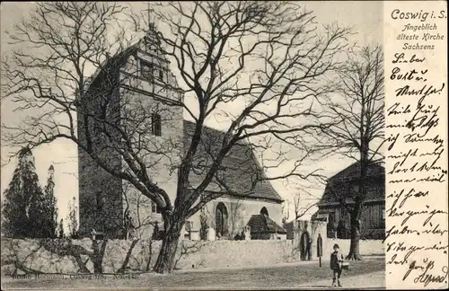 Ak Coswig in Sachsen, Kirche