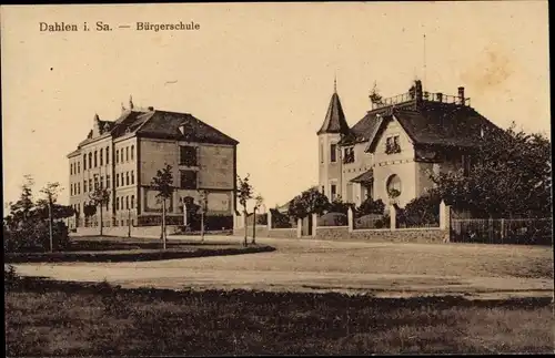 Ak Dahlen in Sachsen, Bürgerschule