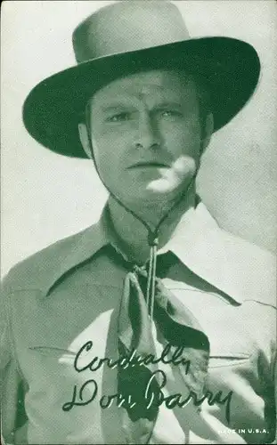 Ak Schauspieler Don Barry, Portrait, Cowboy