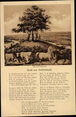 Gedicht Ak Gruß aus Ostfriesland, Upstallsboom