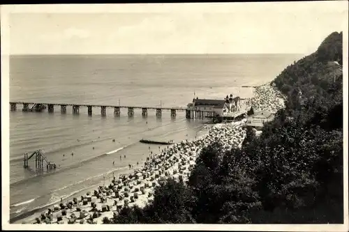 Foto Ostseebad Sellin auf Rügen, Seebrücke, Strand vom Hochufer