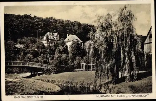 Ak Bad Salzdetfurth in Niedersachsen, Kurpark mit Haus Sonnenblick