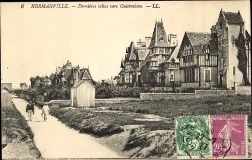 Ak Hermanville Calvados, Dernieres villas vers Ouistreham