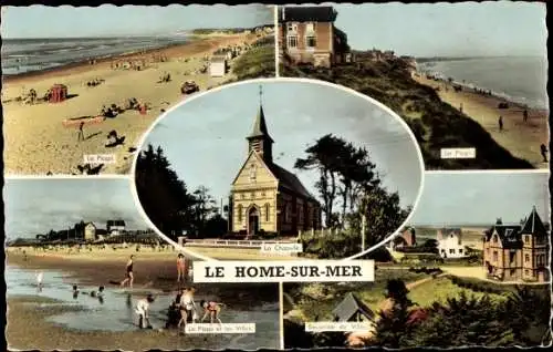 Ak Le Home sur Mer Calvados, La Plage, Les Villas, La Chapelle