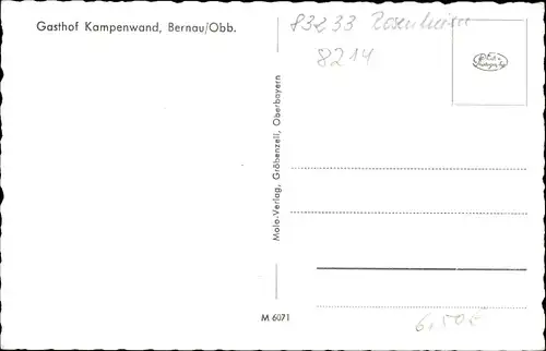 Ak Bernau am Chiemsee, Gasthof Kampenwand, Gesamtansicht