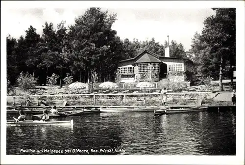 Ak Gifhorn in Niedersachsen, Pavillon, Heidesee, Kurhaus am Heidesee