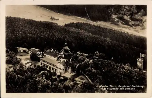 Ak Goslar am Harz, Berghotel Steinberg, Fliegeraufnahme