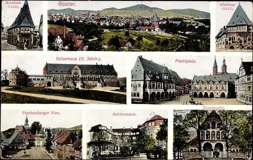 Ak Goslar am Harz, Marktplatz, Achtermann, Frankenberger Plan, Brusttuch, Domkapelle, Kaiserhaus