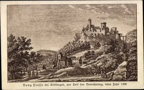 Ak Eddigehausen Bovenden in Niedersachsen, Burg Plesse, Um 1500