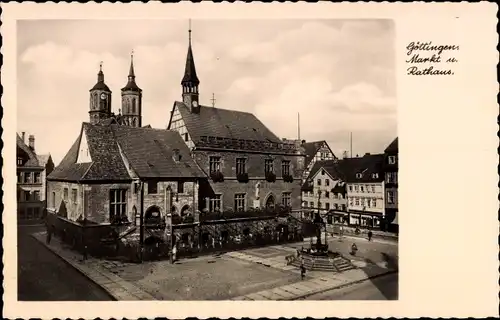 Ak Göttingen in Niedersachsen, Markt, Rathaus