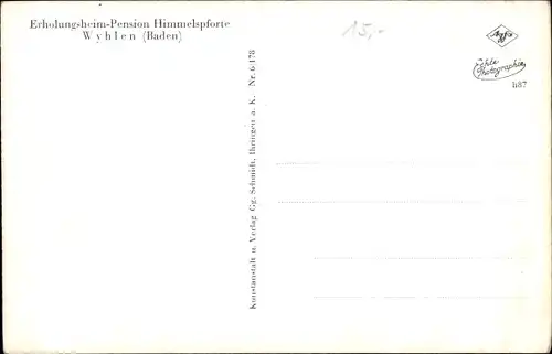 Ak Grenzach Wyhlen am Rhein, Erholungsheim Himmelspforte