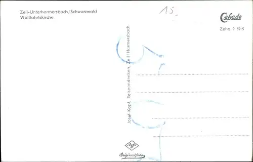 Ak Unterharmersbach Zell am Harmersbach Schwarzwald Baden, Wallfahrtskirche, Inneres