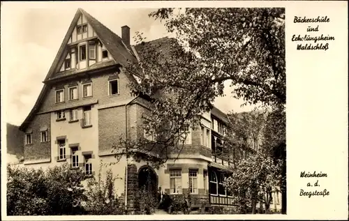 Ak Weinheim an der Bergstraße Baden, Bäckerschule, Erholungsheim Waldschloss