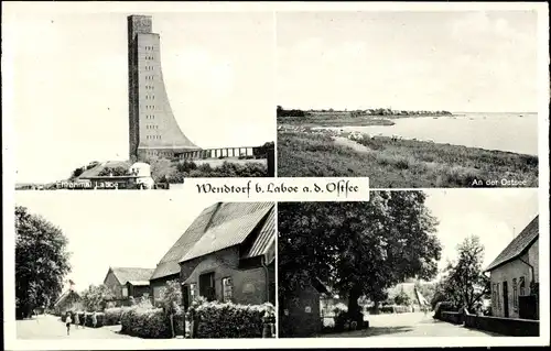 Ak Wendtorf in Schleswig Holstein, Ehrenmal Laboe, Ostsee, Straßenansichten