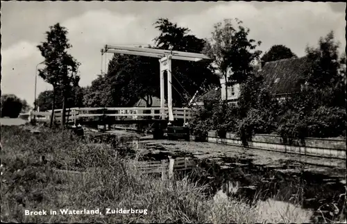 Ak Broek in Waterland Nordholland Niederlande, Zuiderbrug