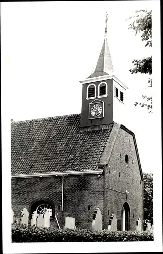 Foto Ak Gaast Friesland Niederlande, Kerk, Kirche, Friedhof