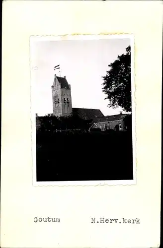 Foto Ak Goutum Friesland Niederlande, N. Herv. Kerk