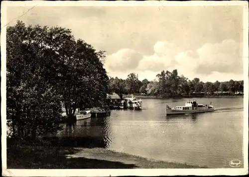 Ak Ruciane Nida Rudczanny Nidden Niedersee Masuren Ostpreußen, Dampfer zum Kurhaus am Niedersee