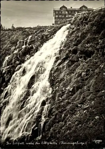 Ak Spindleruv Mlýn Spindlermühle Riesengebirge Region Königgrätz, Elbfall, Elbquelle
