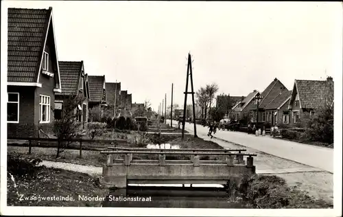 Ak Zwaagwesteinde Friesland Niederlande, Noorder Stationsstraat