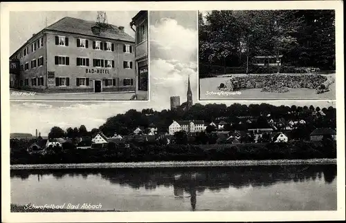 Ak Bad Abbach an der Donau Niederbayern, Bad Hotel, Schwefelquelle, Gesamtansicht