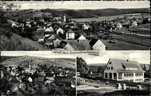 Ak Schmidthachenbach, Ort mit Häusern und Kirche