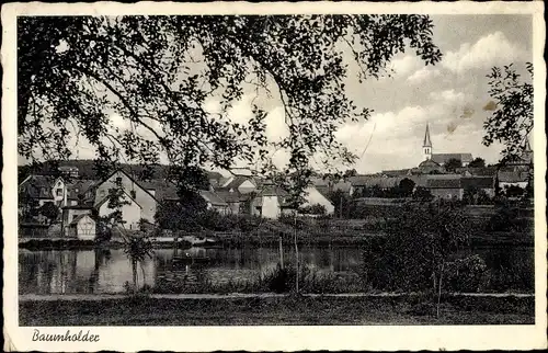 Ak Baumholder im Kreis Birkenfeld, Partie am See mit Blick zum Ort