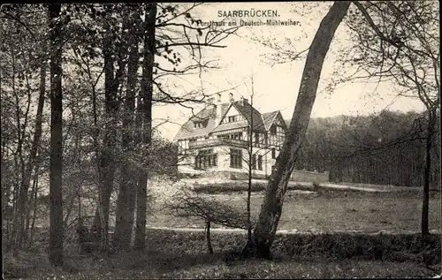 Ak Saarbrücken im Saarland, Forsthaus am Deutsch Mühlweiher