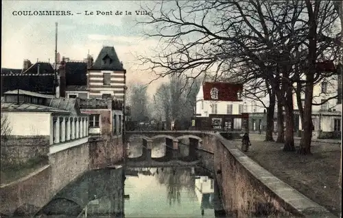 Ak Coulommiers Seine et Marne, Le Pont de la Ville