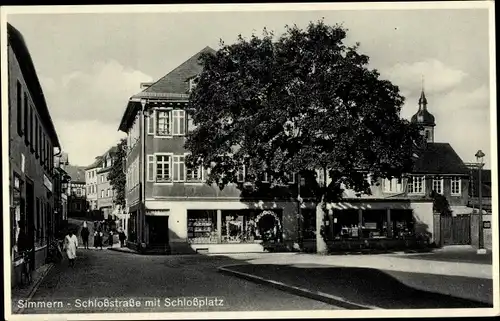 Ak Simmern im Hunsrück, Schlossstraße, Schlossplatz