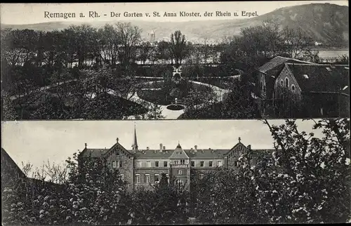 Ak Remagen am Rhein, St. Anna Kloster, Garten