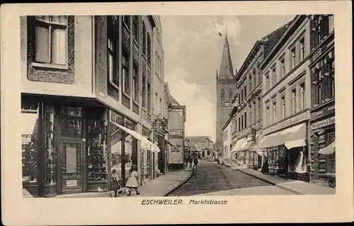 Ak Eschweiler in Nordrhein Westfalen, Blick in die Marktstraße, Geschäfte